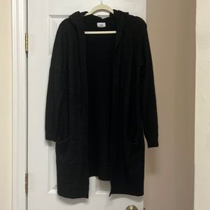 Old Navy thigh-length hooded sweater black “Heather” size S/P $14